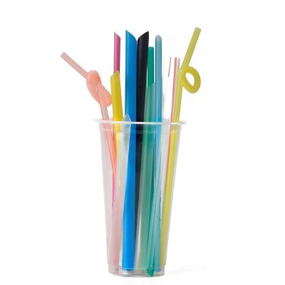 plastic straws 6mm disposable colored extendable drinking straws clear plastic Individual paper package