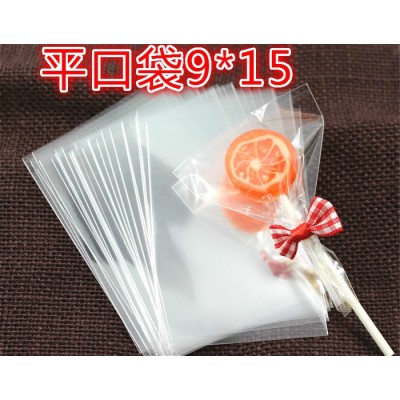 2000pcs/lot 9x15cm Transparent Flat Open Top Lollipop Baking Cookie Small Gift Cake Packaging Pouch Cellophane Pop Package Bags