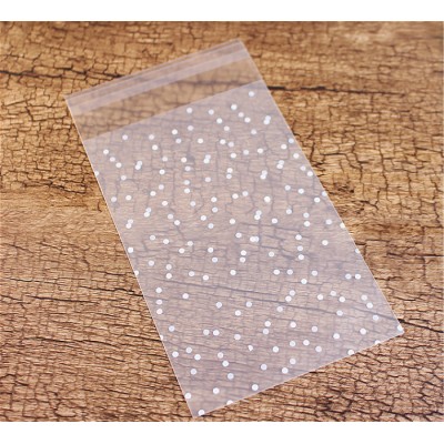 1000pcs/lot Translucent dots Plastic cookie packaging bags 10x15 cupcake wrapper self adhesive bags free shipping