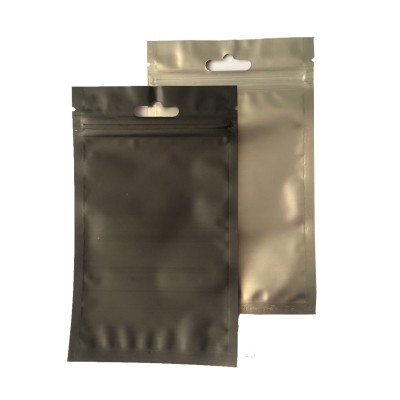 Printed aluminum foil zip lock bag matt black foil ziplock bag