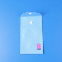 Tiny flat plastic packaging bags with button closure